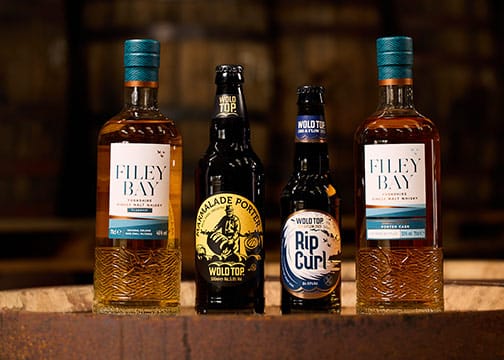 Filey Bay Flagship, Wold Top Marmalade Porter, Rip Curl Barrel Aged Beer, and Filey Bay Porter Cask